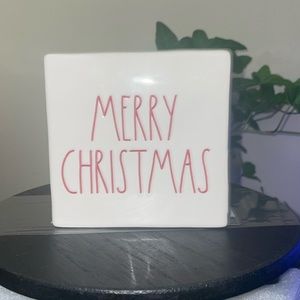 Rae Dunn double sided Ceramic MERRY CHRISTMAS Sign